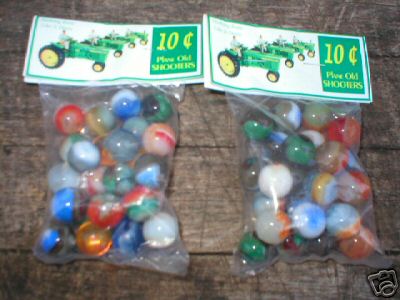 TWO BAGS OF JOHN DEERE MARBLES COLLECTORS MARBLE NR