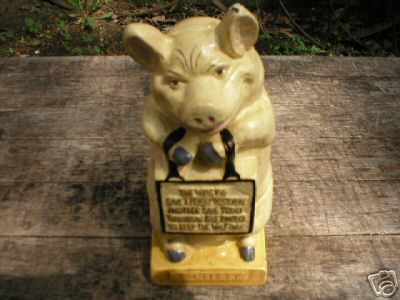 CAST IRON THRIFTY PIG BANK IOWA COLLECTORS ITEM NR
