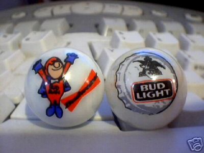 BUD MAN AND BUD LIGHT MARBLES