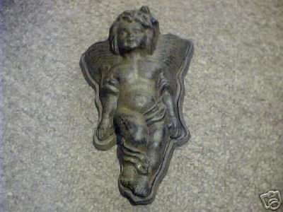 CAST IRON ANGEL WALL POCKET VASE