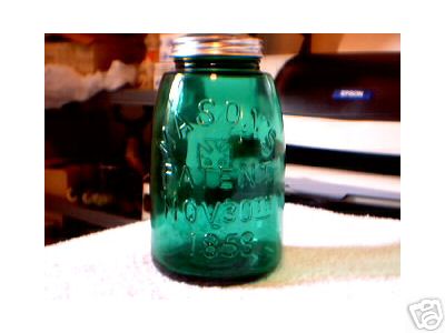 GREEN FRUIT JAR