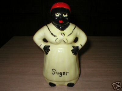 YELLOW MAMMY BLACK AMERICANA SUGAR SHAKER
