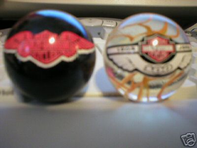 TWO BIG HARLEY DAVIDSON MARBLES