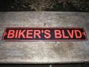 BIKER'S BLVD ALUMINUM SIGN