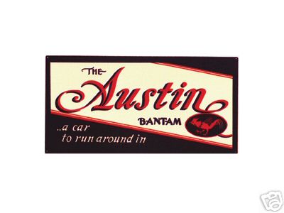 AUSTIN BANTAM LARGE HEAVY STEEL SIGN
