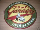 DAD'S GARAGE NEW TIN SIGN METAL SIGNS