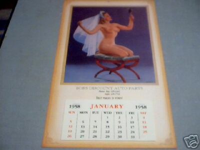 1958 CALENDAR - BOB'S DISCOUNT AUTO PARTS