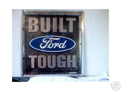 BUILT FORD TOUGH LOGO METAL RETRO ADV SIGNS