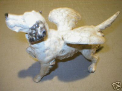 CAST IRON HUNTING DOG SETTER w/ WINGS NR