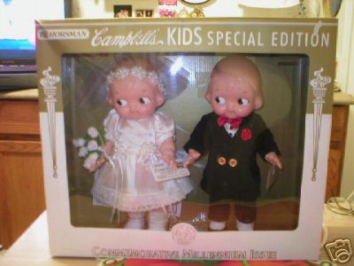 CAMPBELLS BRIDE & GROOM DOLLS UNIQUE CHRISTMAS GIFT MIB