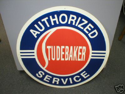 Studebaker Authorized Service Metal Sign 24 Inch Diameter
