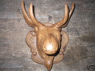 MOOSE HEAD WALL HANGER CAST IRON