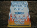 CHEVELLE PARKING ONLY TIN METAL SIGN