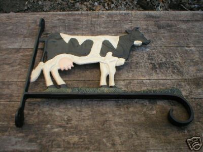 Cast Iron Cow Plant Holder Metal Wall Hanging Bracket