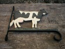 Cast Iron Cow Plant Holder Metal Wall Hanging Bracket