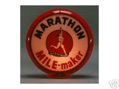 MARATHON GASOLINE GAS PUMP GLOBE SIGN 13.5