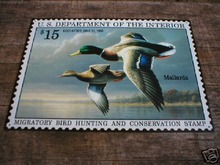 1996 HUNTING AND CONSERVATION STAMP SIGN METAL SIGNS H