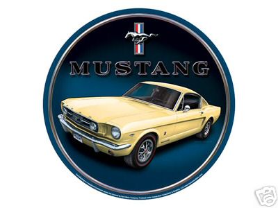MUSTANG ROUND METAL SIGN