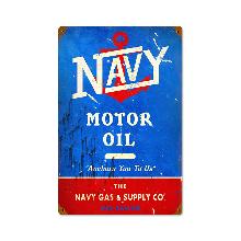 NAVY MOTOR OIL RETRO METAL SIGN
