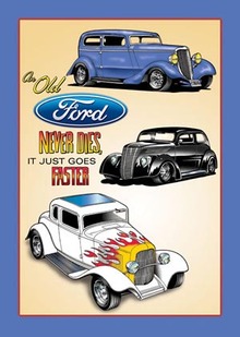 OLD FORD NEVER DIES TIN SIGN METAL ADV SIGNS