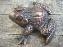 SOLID BRASS FROG MARKED TIFFANY
