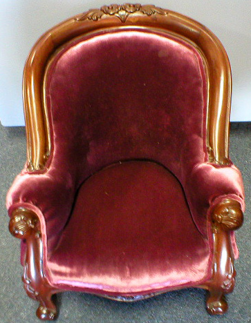 Victorian Burgandy Doll Chair