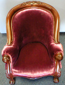 Victorian Burgandy Doll Chair