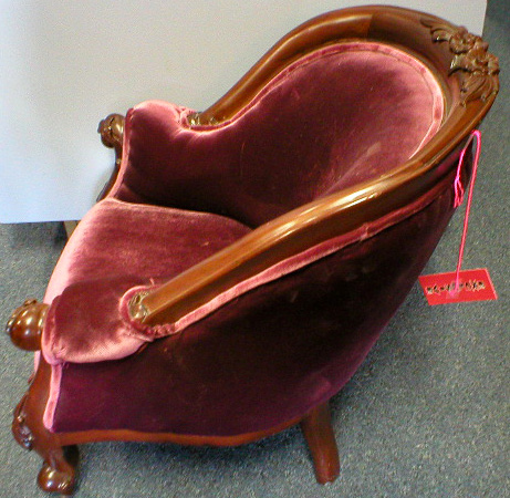 Victorian Burgandy Doll Chair