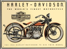 HARLEY DAVIDSON BIG TWIN MOTORCYCLE TWIN SIGN 1933