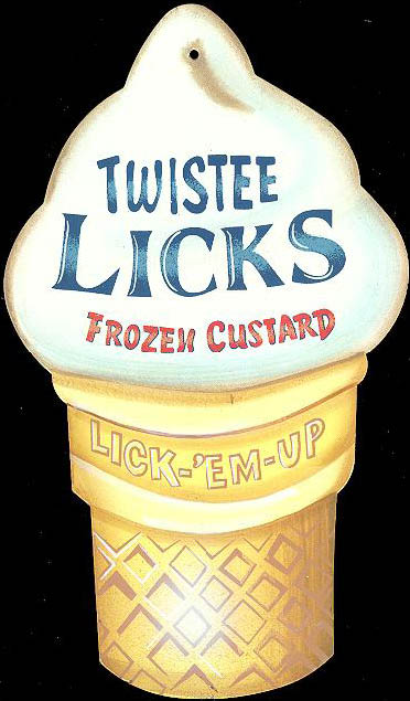TWISTEE LICKS ICE CREAM CONE TIN SIGN METAL RETRO SIGNS