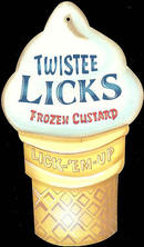 TWISTEE LICKS ICE CREAM CONE TIN SIGN METAL RETRO SIGNS