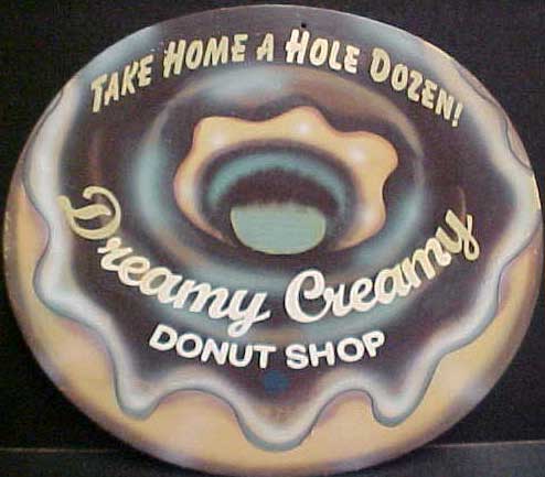 1 DREAMY CREAMY DONUT SHOP PIC TIN SIGN METAL AD SIGNS