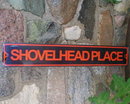 SHOVELHEAD ROAD TIN SIGN