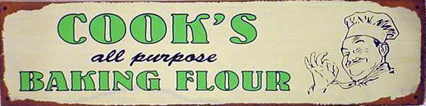 COOK'S BAKING FLOUR RETRO TIN SIGN