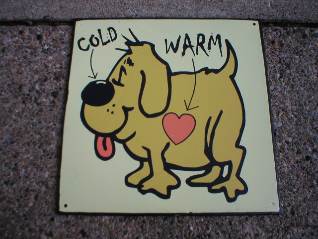 WARM-HEARTED DOG TIN SIGN METAL CAFE HOME BAR SIGNS D