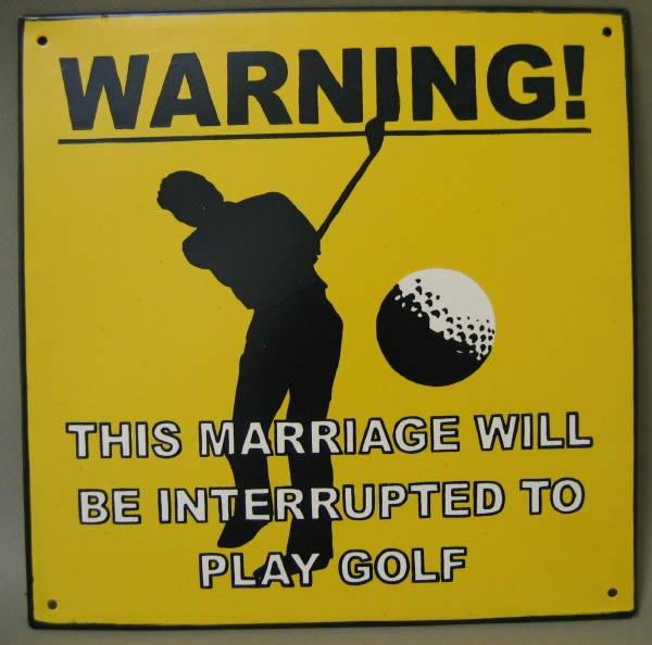 GOLF MARRIAGE TIN METAL SIGN