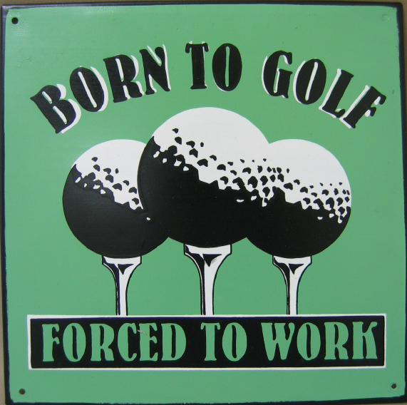 BORN TO GOLF TIN METAL SIGN