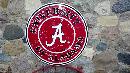 University Alabama College Sign Crimson Roll Tide Football Round Metal 24