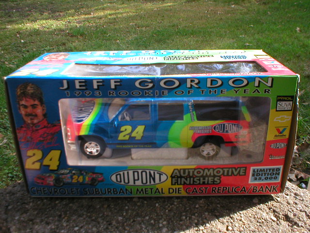 JEFF GORDON 1:25 SCALE #JEFF GORDON 1:25 SCALE #24 DUPONT DIECAST SUBURBAN BANK