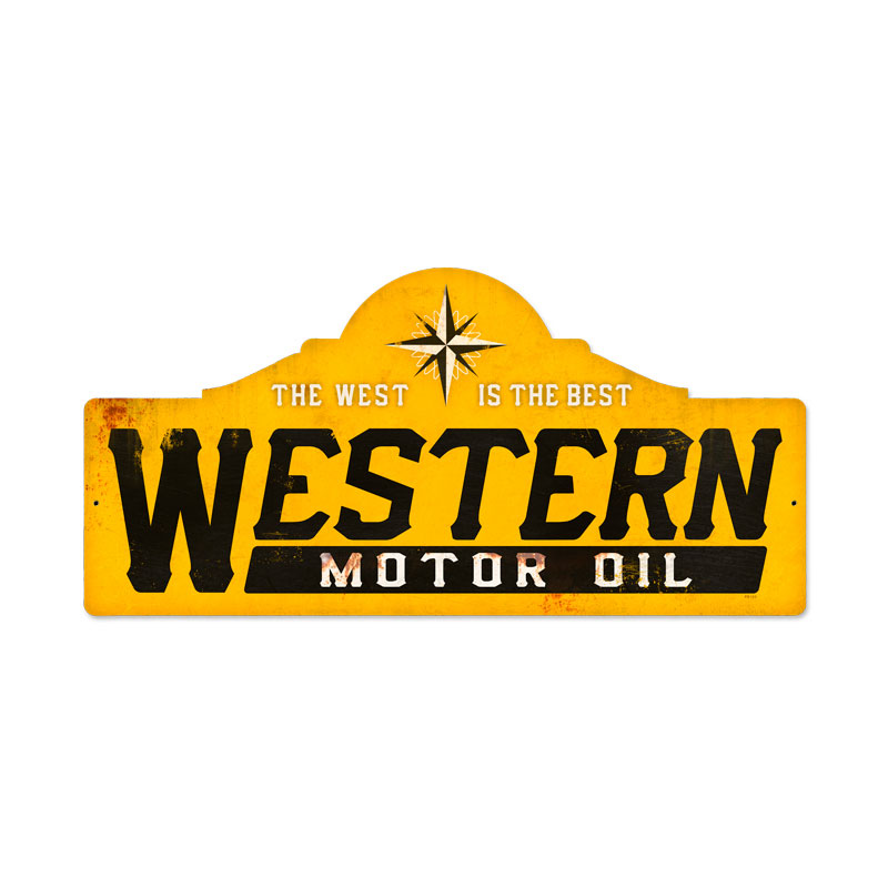 WESTERN MOTOR OIL LARGE METAL SIGN