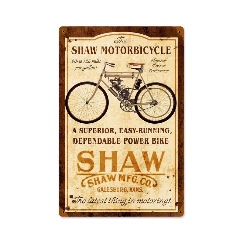SHAW MOTORBIKE HEAVY METAL SIGN
