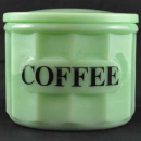 JADE JADITE JADEITE BIG COFFEE CONTAINER GLASS LID