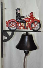 RED MOTORCYCLE WALL MOUNTED BELL
