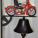 RED MOTORCYCLE WALL MOUNTED BELL