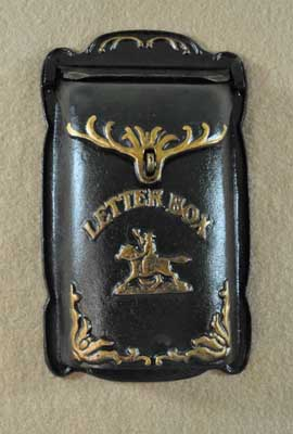 HORSE RIDER LETTER BOX WALL MOUNT CAST IRON NICE