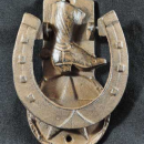 BOOT HORSESHOE DOOR KNOCKER CAST IRON