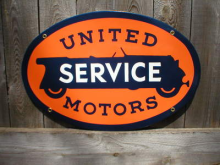 UNITED MOTORS PORCELAIN COAT SIGN