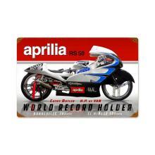 APRILIA METAL SIGN WORLD RECORD HOLDER HOME GARAGE DECOR