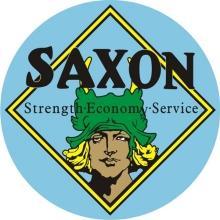 SAXON MOTORCARS HEAVY ROUND STEEL SIGN 25.5 INCH