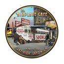 AIRPLANE CAFE ROUND 28 INCH STEEL SIGN CAFE RESTAURANT HOME DECOR